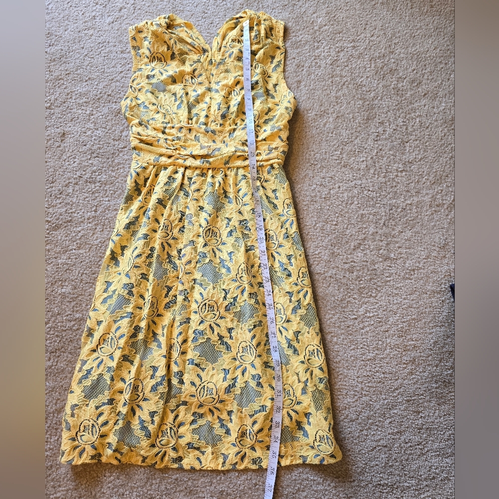 Plenty Tracy Reese Niki Dress In Gardentrellis Style Yellow/blue - Picture 5 of 9
